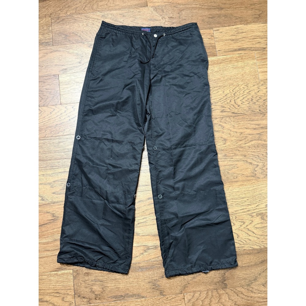Tommy Jeans Cargo Pants Womens Black Vintage 90s Wide Leg Drawstring Medium